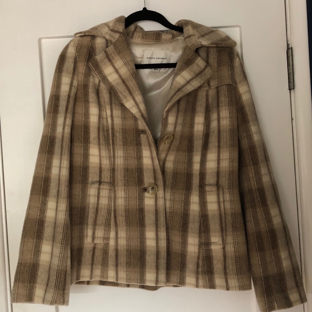 Banana republic plaid wool coat